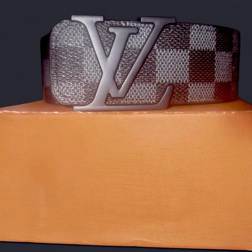 Louis Vuitton Damier Graphite LV Buckle Belt - Black/Gray